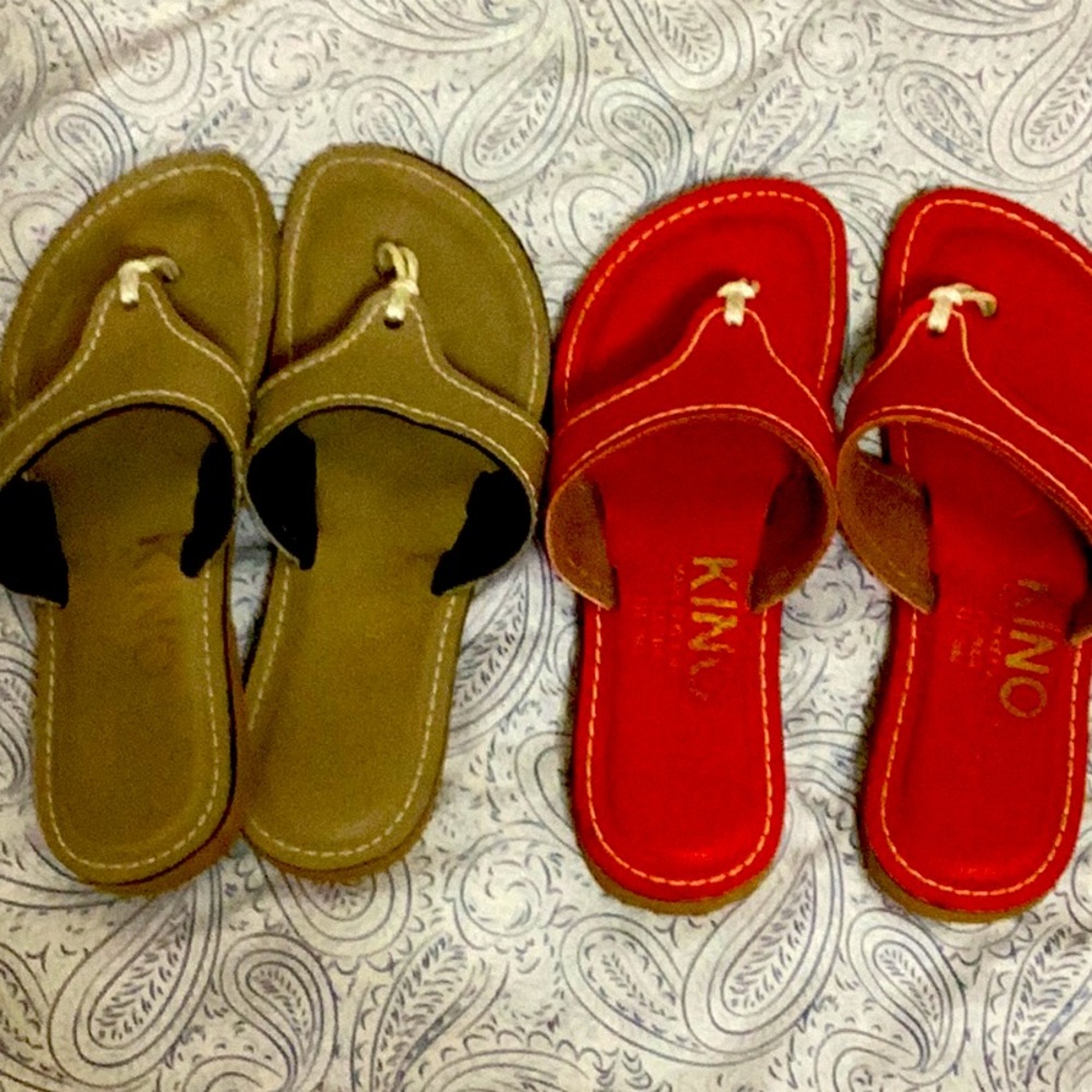Kino Red and Tan Sandals Set  Made in Key West.